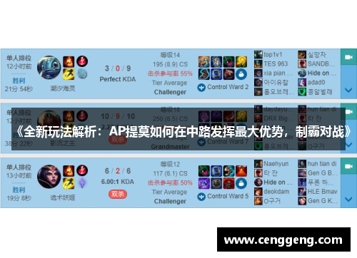《全新玩法解析：AP提莫如何在中路发挥最大优势，制霸对战》